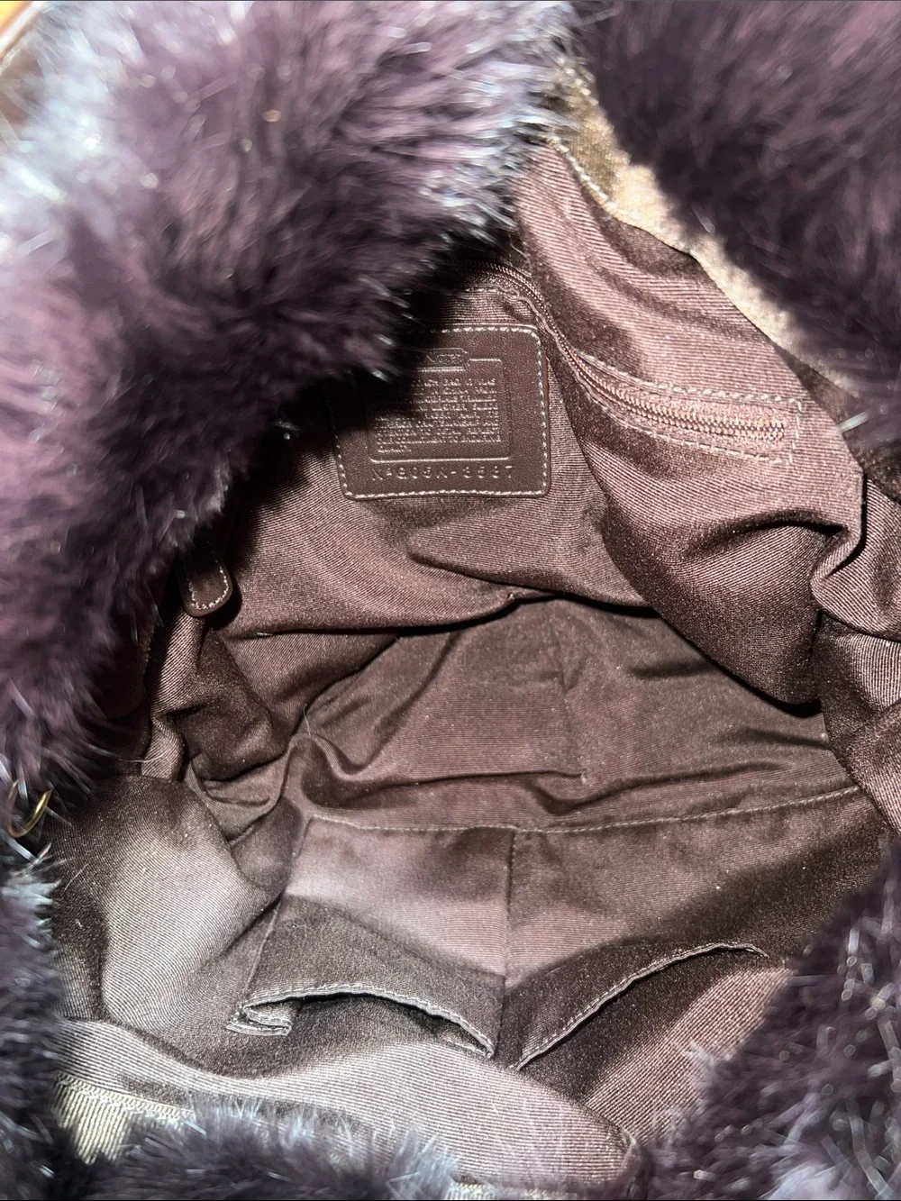 Coach 3587 SoHo Ski Hobo Nylon Rabbit Fur Bag